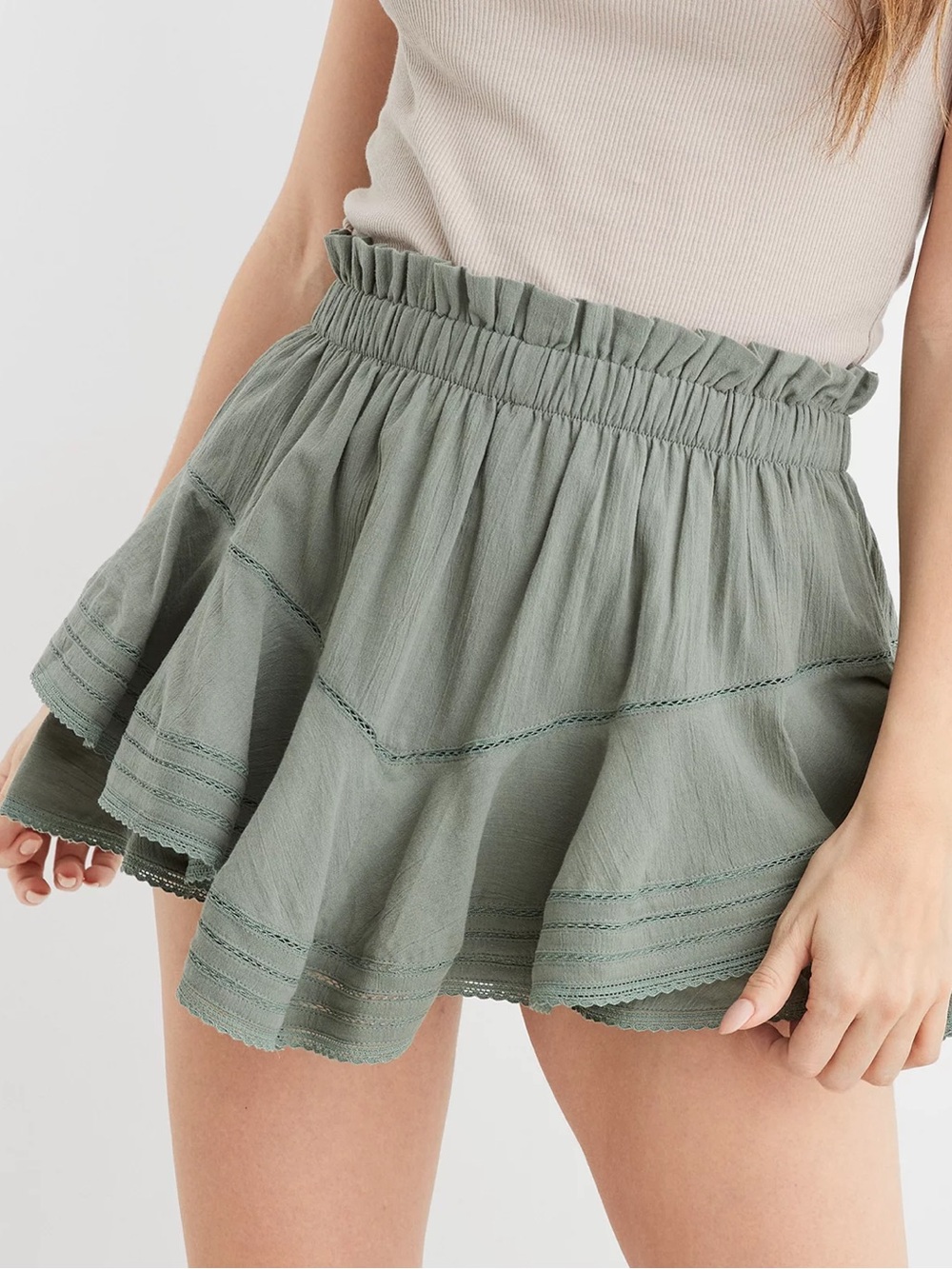 Aerie Rock 'n' Ruffle Skort in Black Size XS Coastal Resortwear Vacation - Picture 6 of 6